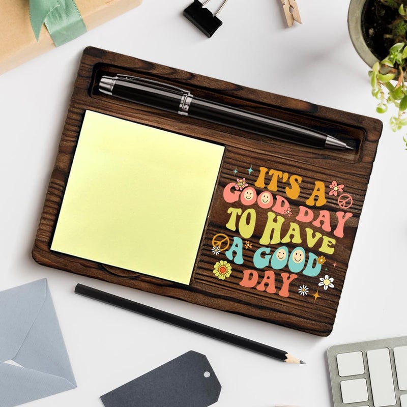 QODMGD Motivational Sticky Note Holder Inspirational Gifts for Women, It's a Good Day to Have a Good Day Post It Note Dispenser for Home Office Desk Decor - Image 4